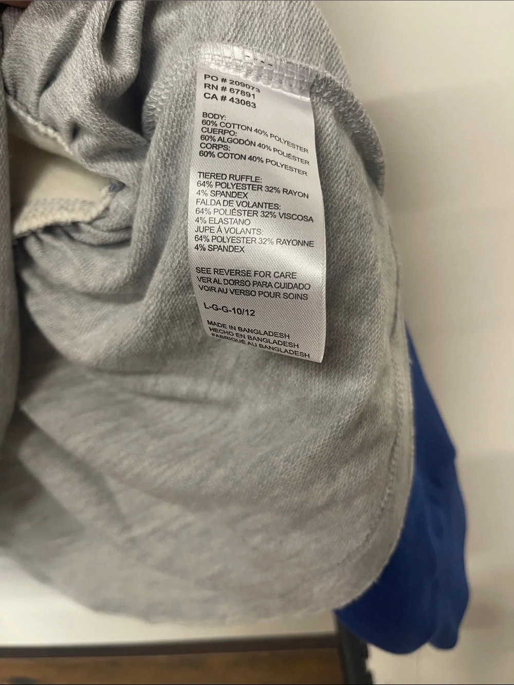 NFL Girls' Royal Blue and Gray Peplum Giants Sweatshirt